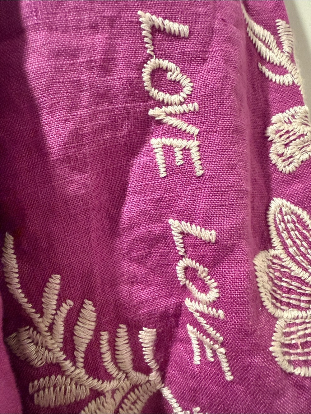 Johnny Was Fuchsia Embroidered Floral Henley Tunic - Picture 6 of 8